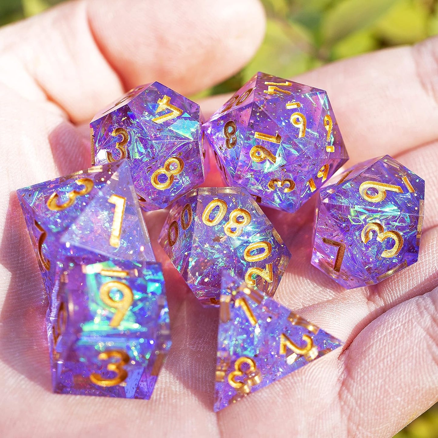 DND Dice Set DND Dice Set TTRPG D&D Dice Set Polyhedral Dice Set Dice Set D&D TTRPG Dice Set D4 D6 D8 D10 D% D12 D20 Dice Set Galaxy Purple