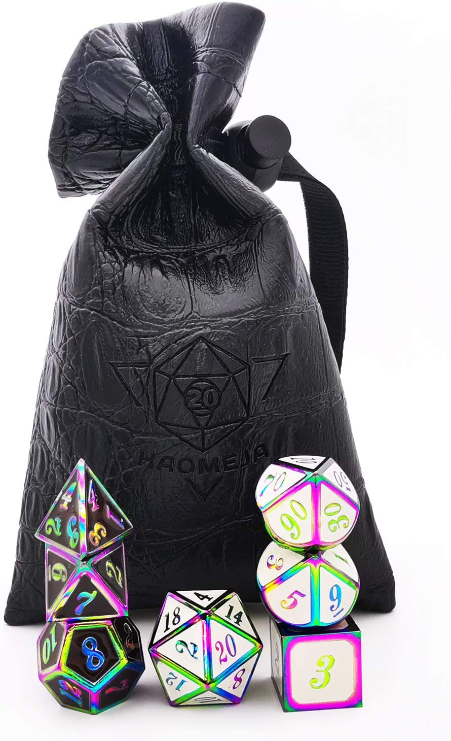 DND Metal Dice Color Changing Temperature Dice D&D Set Dungeons and Dragons Role Playing Dice Black White