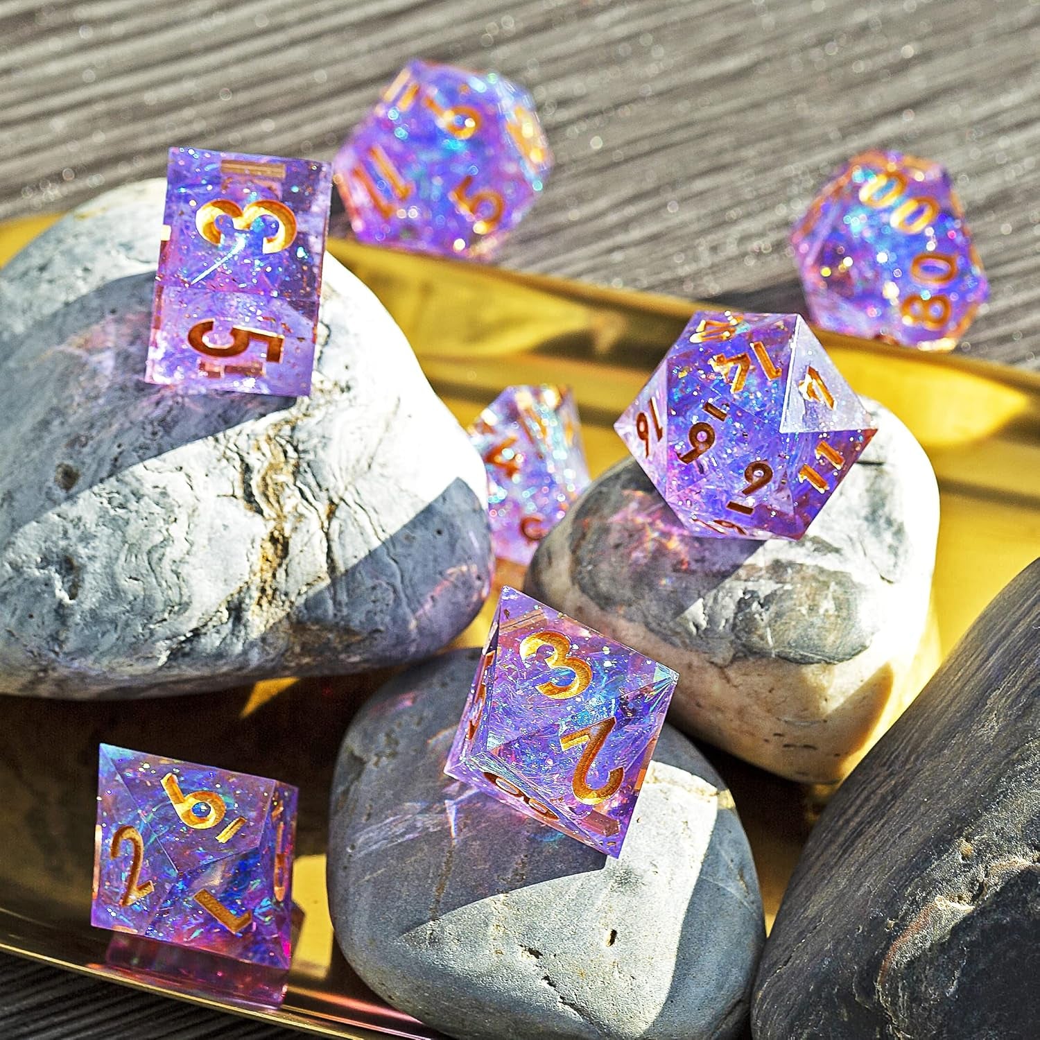 DND Dice Set DND Dice Set TTRPG D&D Dice Set Polyhedral Dice Set Dice Set D&D TTRPG Dice Set D4 D6 D8 D10 D% D12 D20 Dice Set Galaxy Purple