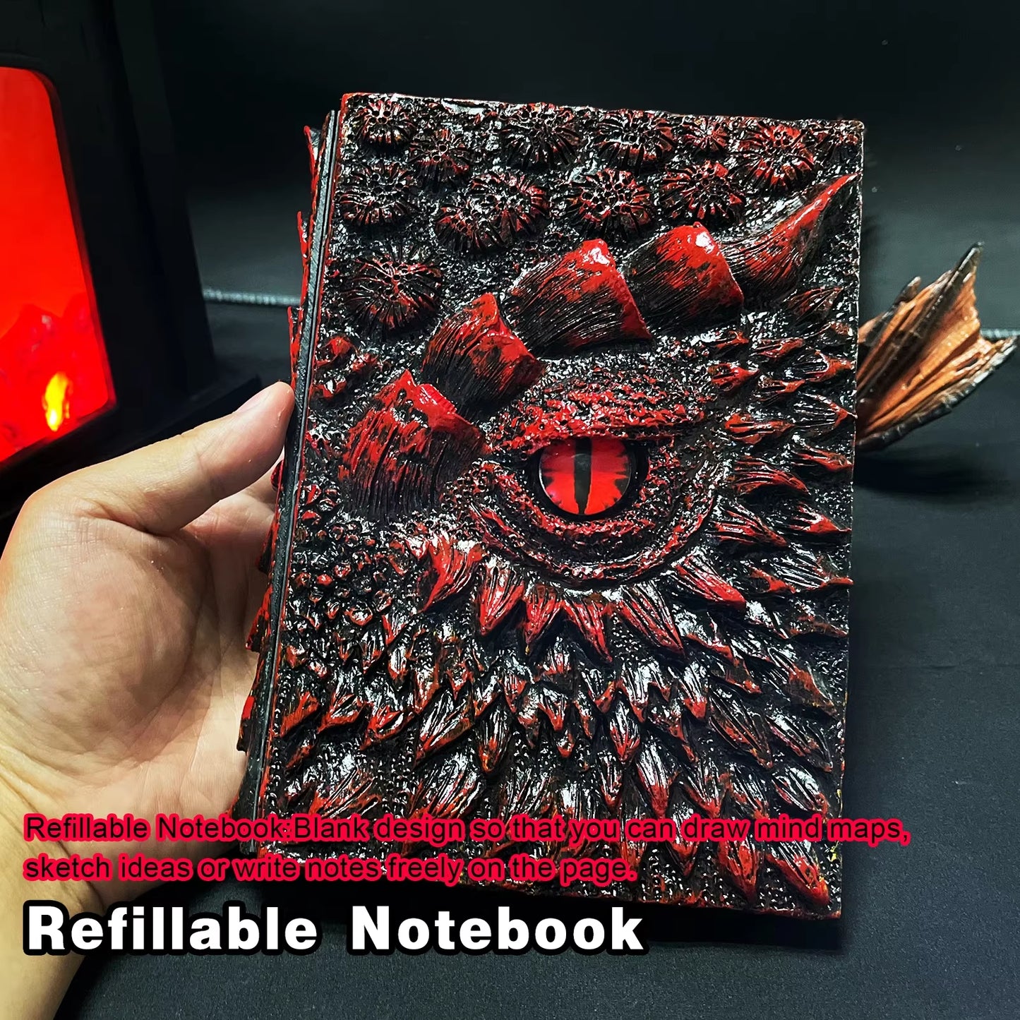 3D Dragons Journal Writing DND Notebook Refillable Notebook for Dungeons and Dragons Accessories/D&D DM Master Gifts