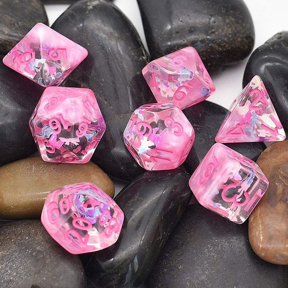 Polyhedral DND Dice Set, D&D Dice Pink Dice Compatible Dungeons and Dragons Role Playing Game,Mtg,Pathfinder,Board Games, D and D Dice Set, D&D（Pink）