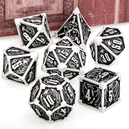 Metal DND Dice Dungeon and Dragon D&D Polyhedral Dice RPG D and D Dragon Dice Set Role Playing Games D20 D12 D10 D8 D6