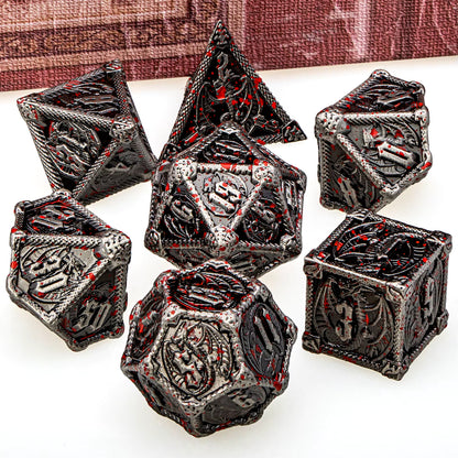 Metal DND Dice Dungeon and Dragon D&D Polyhedral Dice RPG D and D Dragon Dice Set Role Playing Games D20 D12 D10 D8 D6