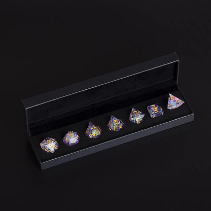 DND Dice Set DND Dice Set TTRPG D&D Dice Set Polyhedral Dice Set Dice Set D&D TTRPG Dice Set D4 D6 D8 D10 D% D12 D20 Dice Set Galaxy Purple