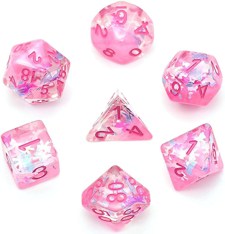 Polyhedral DND Dice Set, D&D Dice Pink Dice Compatible Dungeons and Dragons Role Playing Game,Mtg,Pathfinder,Board Games, D and D Dice Set, D&D（Pink）