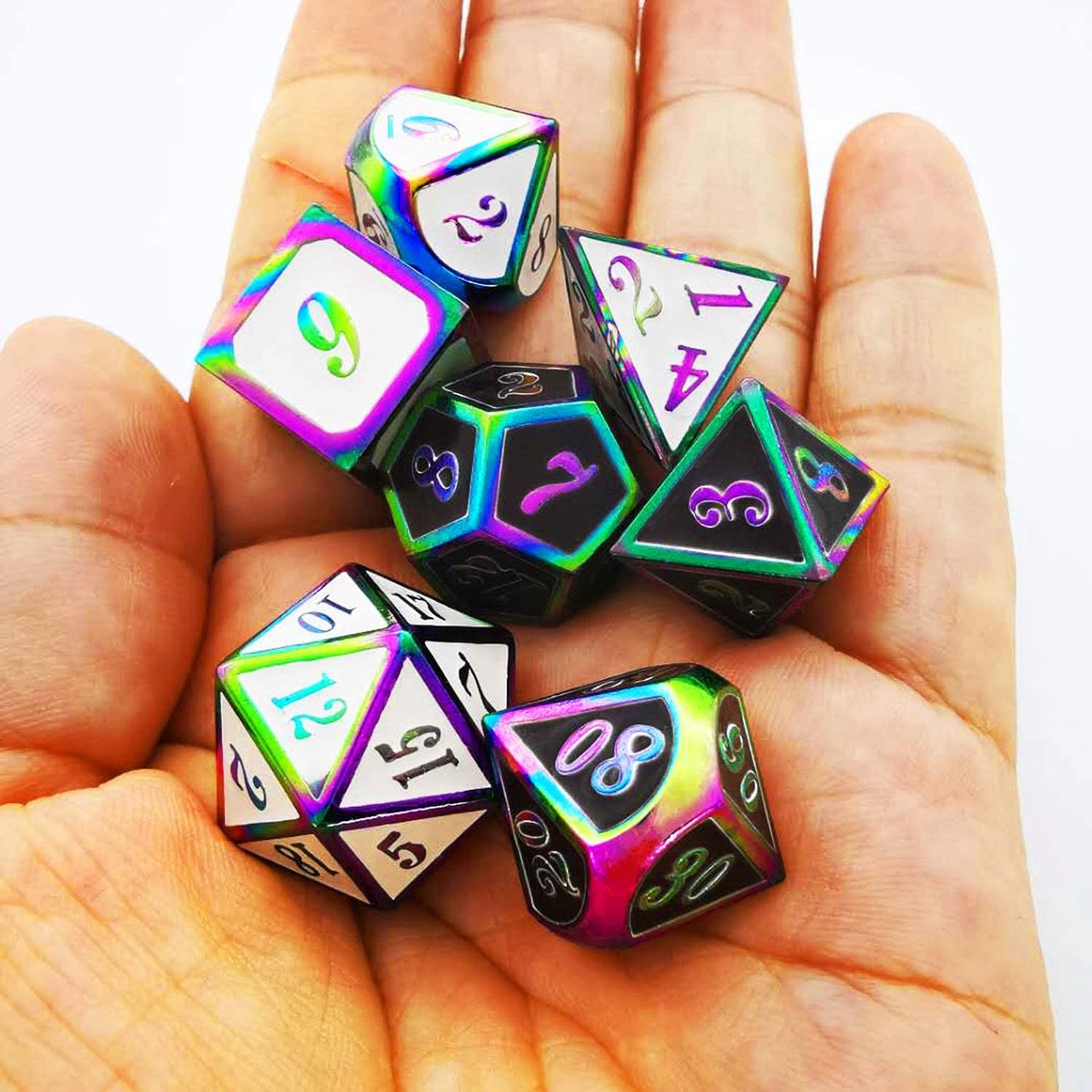 DND Metal Dice Color Changing Temperature Dice D&D Set Dungeons and Dragons Role Playing Dice Black White