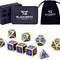 Metal D&D Dice Set 9 Pcs - 2 Extra D6S, Metal Dice Box & Velvet Dice Bag; Metal DND Dice Set D&D (Dungeons and Dragons Dice Set) W D20 Dice - Blacksmith Craft Dice (Lapis Lazuli)